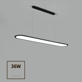 Modern Simple Creative Strip Bar Led Office Lighting Restaurant Chandelier (Option: Black medium-warm light)