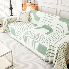 Modern Style Four Seasons Universal Chenille Secret Line Sofa Towel (Option: Secret Lines Green-180x130cm)