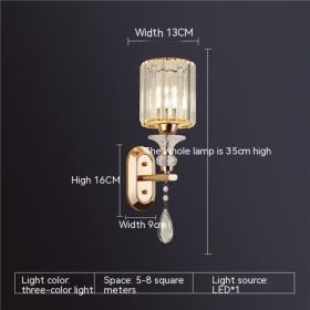 Eye Protection Wall Lamp Simple Modern Stair Aisle Living Room Wall Lamp (Option: Lamp With Switch-Single Head Gold)