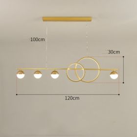 Rectangular Table Lamp Creative New Dining Room Bar Simple Modern Chandelier (Option: Gold 120CM-White light)