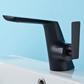 Copper Bathroom Cabinet Basin Hot And Cold Faucet (Color: Black)
