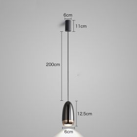 Net Celebrity Small Chandelier Led Creative Bullet Head Bedside Hanging Wire Lamp (Option: Grey-warm light)