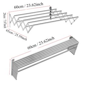 Invisible Clothes Rack Rail Wall Hanging Folding (Option: Large Size Malefemale Lug 60CM)