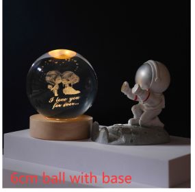 Cosmos Series Luminous Crystal Ball Night Light Desktop Ornament (Option: Couple-6cm ball with base)