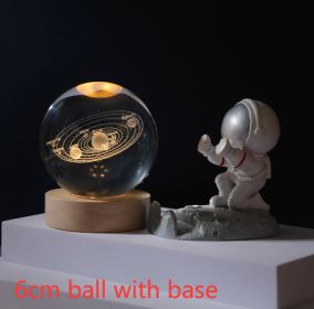 Cosmos Series Luminous Crystal Ball Night Light Desktop Ornament (Option: Solar System-6cm ball with base)