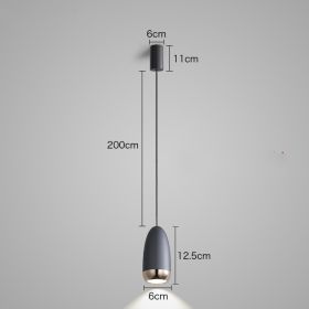 Net Celebrity Small Chandelier Led Creative Bullet Head Bedside Hanging Wire Lamp (Option: Black-warm light)