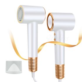Household High-speed Hair Dryer Anion (Option: White Gold Color-British Standard)