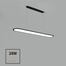 Modern Simple Creative Strip Bar Led Office Lighting Restaurant Chandelier (Option: Black trumpet-warm light)