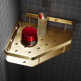 Bathroom Wall Storage Bathroom Copper Storage Rack (Option: Single Layer Brass)