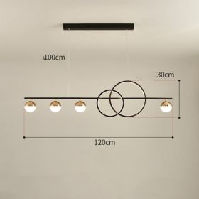 Rectangular Table Lamp Creative New Dining Room Bar Simple Modern Chandelier (Option: Black 120CM-White light)
