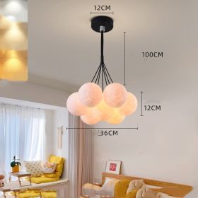 Bedroom Chandelier Nordic Lamps Creative Moon Bubble Lights (Option: Black 7pcs-White ball 12cm)