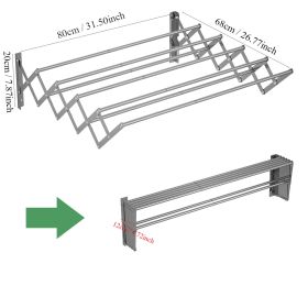 Invisible Clothes Rack Rail Wall Hanging Folding (Option: Large Size Malefemale Lug 80CM)