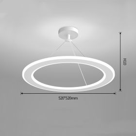 Simple Modern Circular Bedroom Study Chandelier (Option: White-White light-520x520mm)