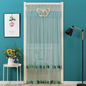 Double Yarn Lace Gauze Door Curtain Over The Door Anti-mosquito Living Room Bedroom Bathroom Universal Partition Home Decoration (Color: green yarn)