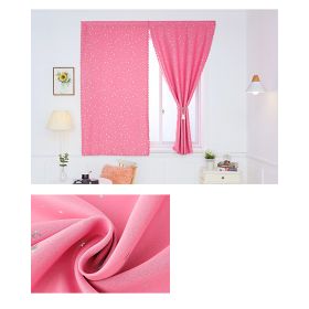 Solid Color Star Curtain White Tulle Hook&Loop No Punching Easy To Install Bedroom Girls Kids Adult Shading Simple Self-adhesive (Color: 03 Pink silver stars)