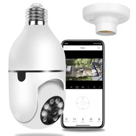 E27 WiFi Bulb Camera 1080P FHD WiFi IP Pan Tilt Security Surveillance Camera (Color: White)