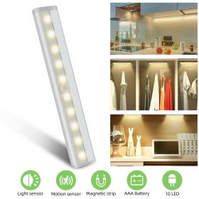 Wireless Motion Sensor Under Cabinet Closet LED Light Kitchen Counter Night Lamp (Color: Warm hite)