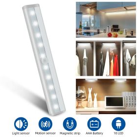 Wireless Motion Sensor Under Cabinet Closet LED Light Kitchen Counter Night Lamp (Color: White)