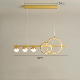 Rectangular Table Lamp Creative New Dining Room Bar Simple Modern Chandelier (Option: Gold 80CM-White light)