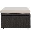 U_Style Outdoor Patio Rectangle Daybed with Retractable Canopy, Wicker Furniture Sectional Seating with Washable Cushions, Backyard, Porch