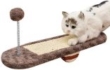 Cat Toy Scratcher with Ball Interactive Durable Kitty Seesaw Scratching Pad Pet Scratch Sofa Bed for Small Medium Cats