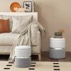 Velvet/Linen Fabric Storage Ottoman Set of 2