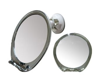 Mirror With Sucker Cosmetic Mirror With Hook Can Be Used For Anti-fog Or Amplification (Option: Metal-175X180MM)