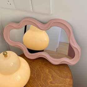 Dresser Clouds Mirror Makeup Mirror Wall-mounted Household Desk (Color: pink)