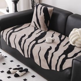 Autumn And Winter Plush Straight Row Sofa Cushion Shaped (Option: Gray-90X160CM)