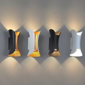 Outdoor  Wall Lamp Stair Aisle Waterproof Creative (Option: 6000K White Light-Black Shell 12W)