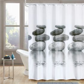 High-end Thickened Waterproof Bathroom Polyester Shower Curtain (Option: Gray Stone-120x200cm)