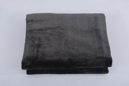 Elegant Double-sided Flannel Blanket Soft Four Seasons Universal Cover Blanket Air Conditioning Blanket (Option: Dark Gray-165cmx203cm)