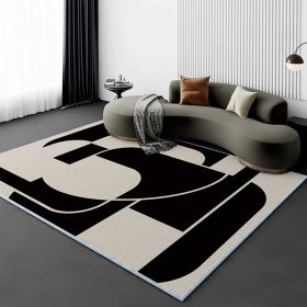 Living Room Carpet Fully Covered Bedroom And Household Sofa Table Carpet Bedside Stain-resistant Non-slip Foot Mat (Option: Total Circle-80160cm Crystal Velvet)