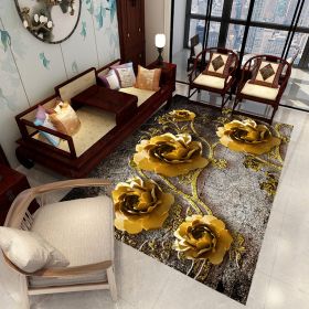 3d Visual Experience Modern Living Room Coffee Table Pad Sofa Broadloom Carpet Mat (Option: Rose-50X80cm)