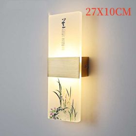 Plum, Orchid, Bamboo, Chrysanthemum LED Bedside Lamp (Option: Orchid-27x10cm-Tricolor light)