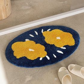 Bathroom Entrance Door Mat Blanket Bathroom Absorbent Floor Mat (Option: Huasheng-60 X90cm Crystal Velvet)