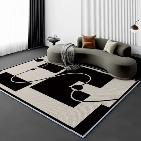 Living Room Carpet Fully Covered Bedroom And Household Sofa Table Carpet Bedside Stain-resistant Non-slip Foot Mat (Option: Co Line-100120cm Crystal Velvet)